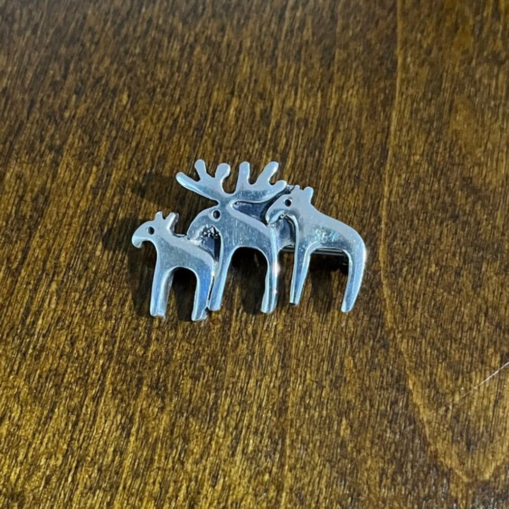 Vintage Sterling Silver Moose Brooch Silpada Retired Piece